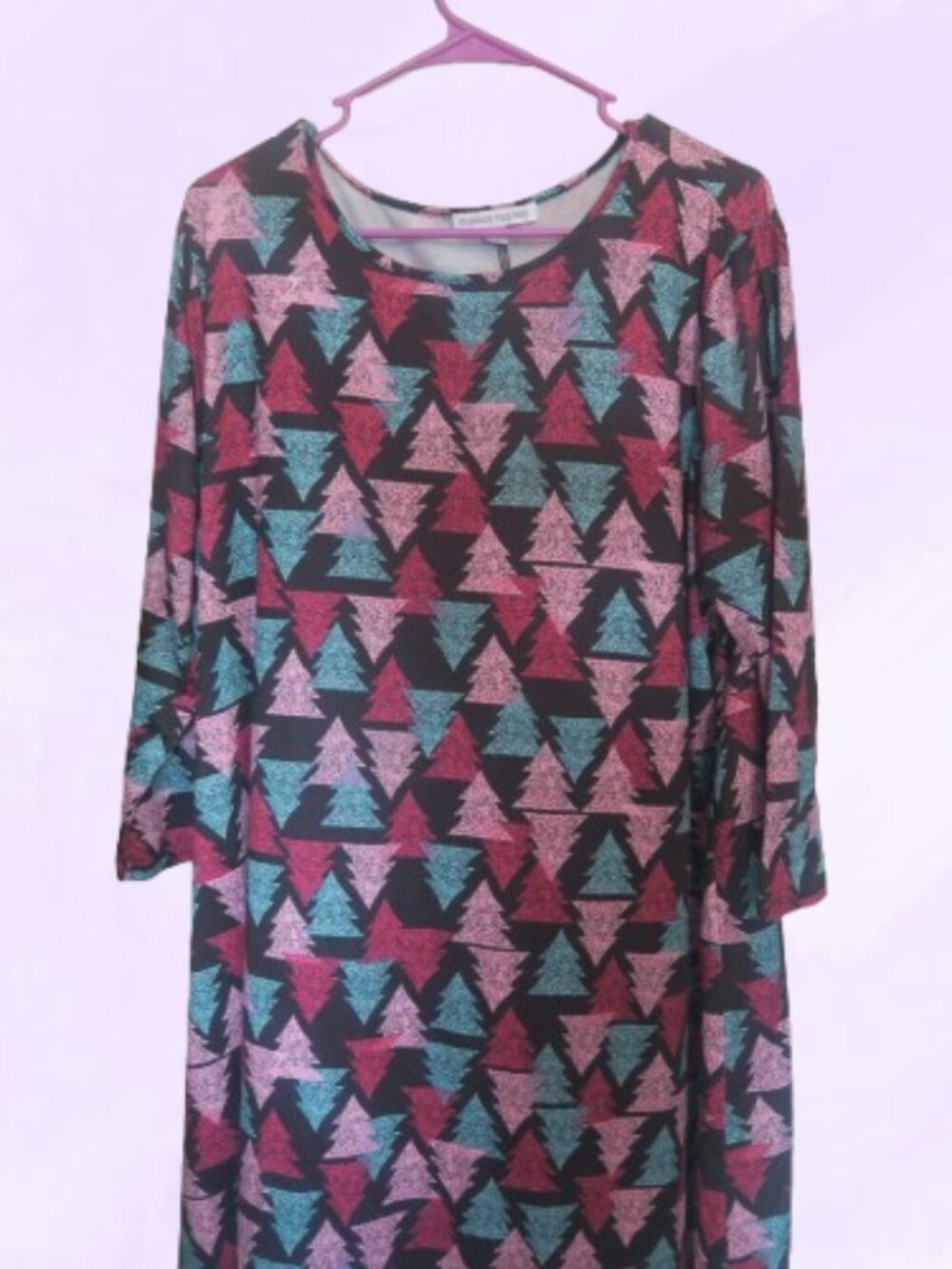 Celebrate Together all over christmas trees pj pajamas nightgown in pink, green